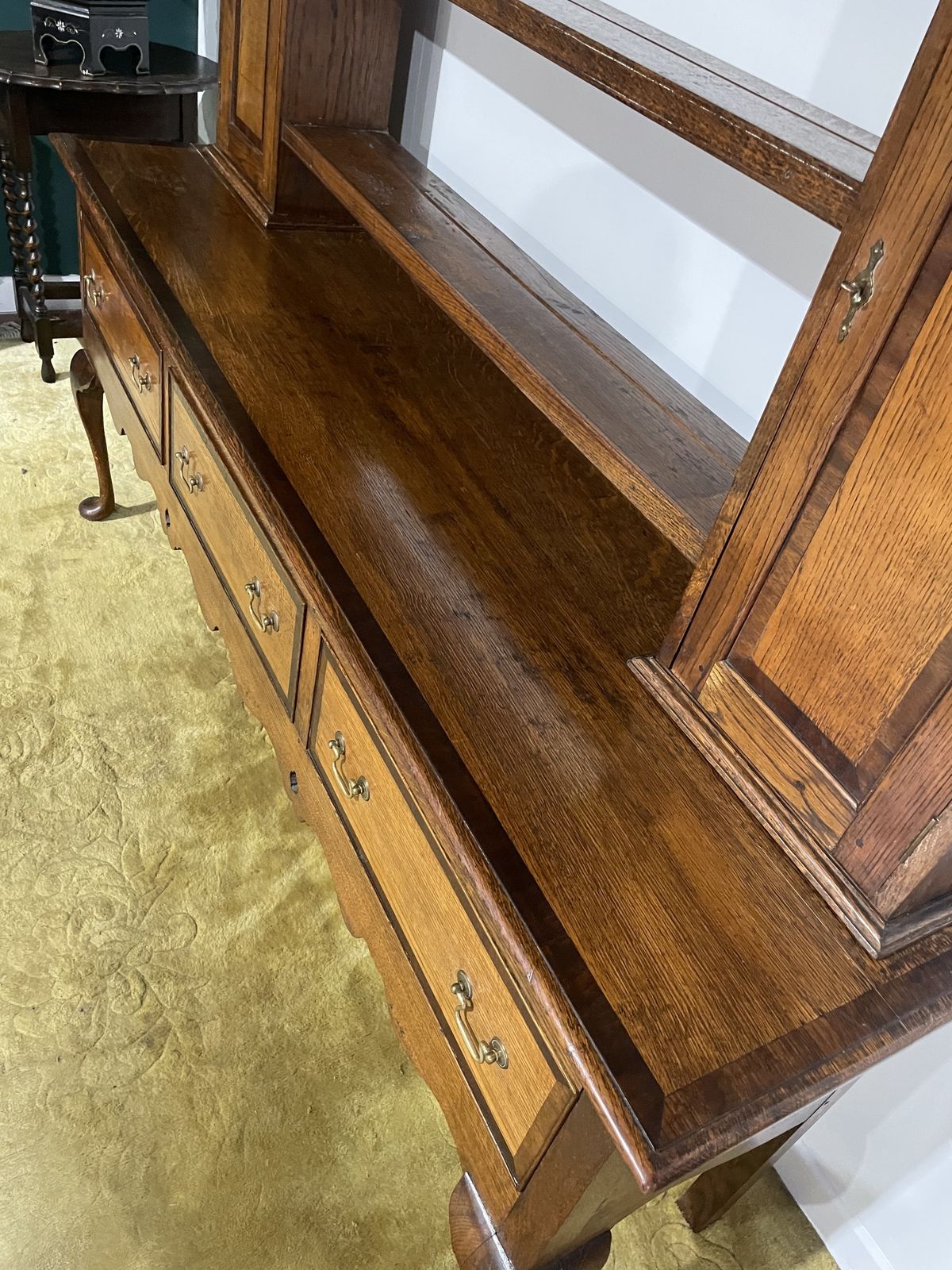 Antique Spicer Of Pontesbury Oak Dresser With Cross Banded Mahogany photo buy