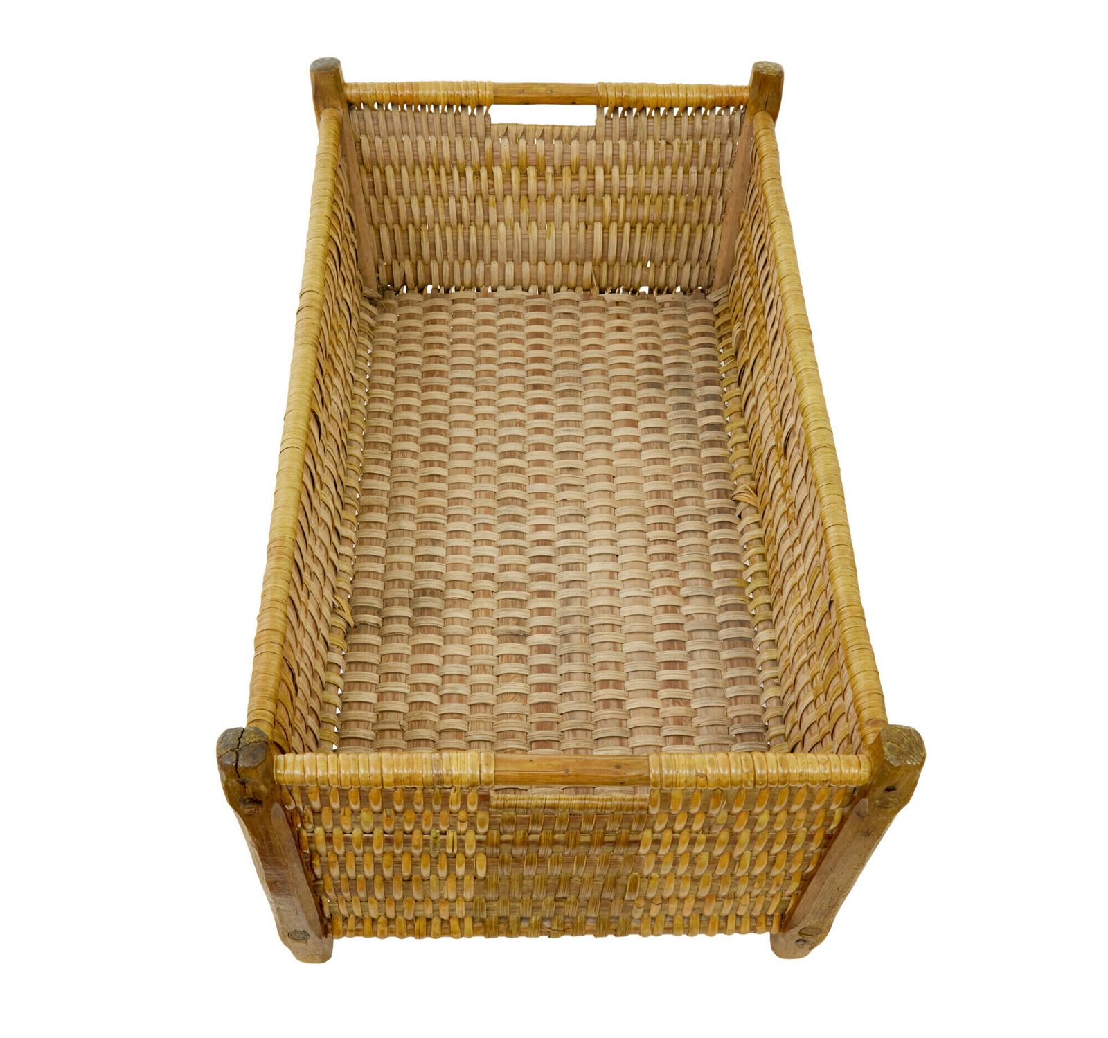 19th Century Scandinavian Woven Pine Basket photo for sale