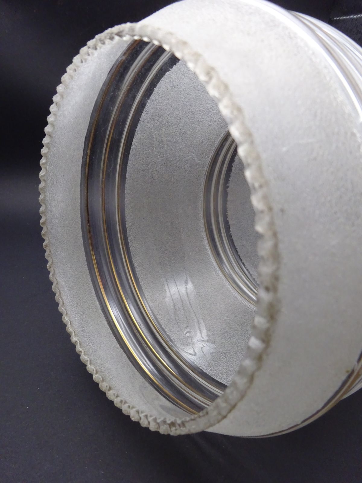 Art Deco Sugar Frosted Glass Light Shade photo vintage