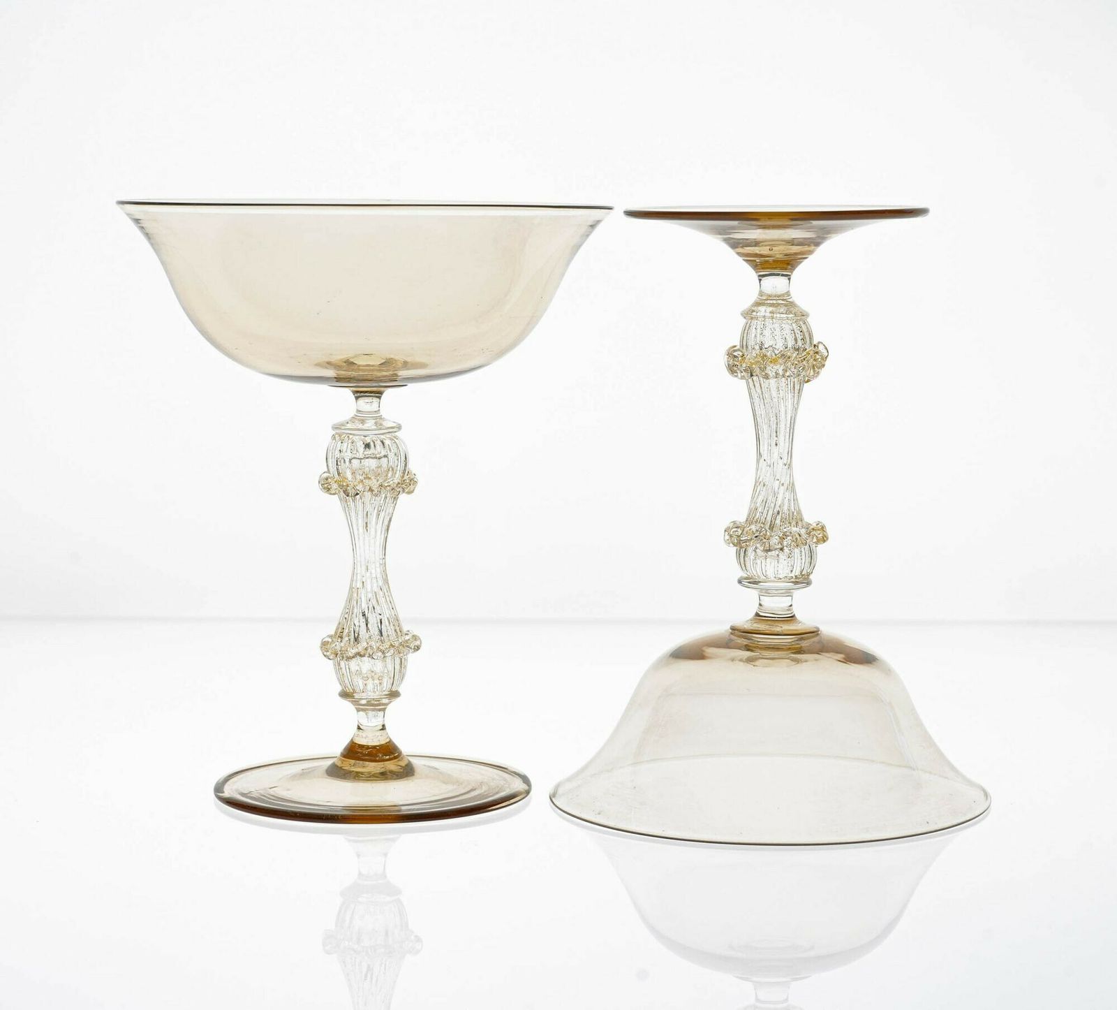 Home Decor Rare Set Of 12 Classic Cenedese Fume And Gold Champagne Glass . Unique photo