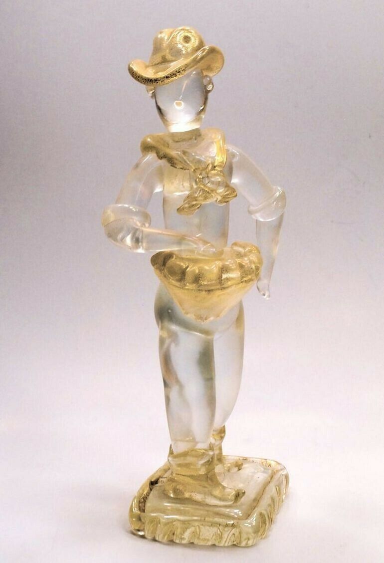 Ercole Barovier Murano Seminatore Clear Massiccio Glass Gold Applications, 1930 photo 5000.0