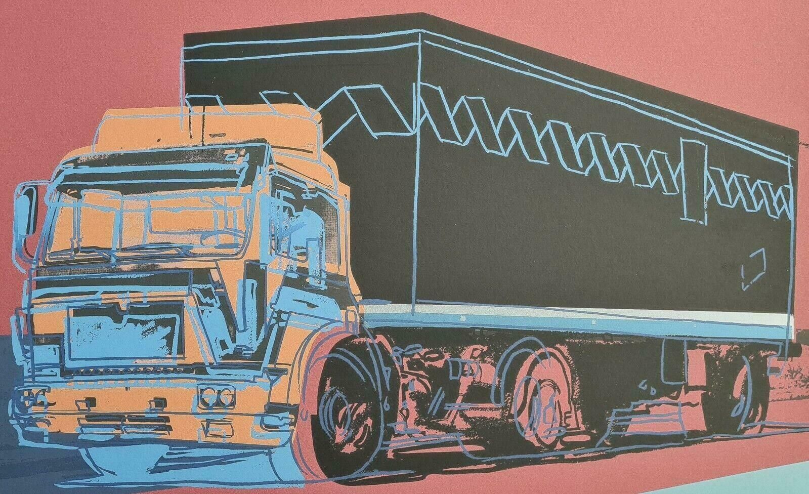 1980s Carnegie Museum Of Art Andy Warhol Vintage Lithograph Red "Truck" photo Art