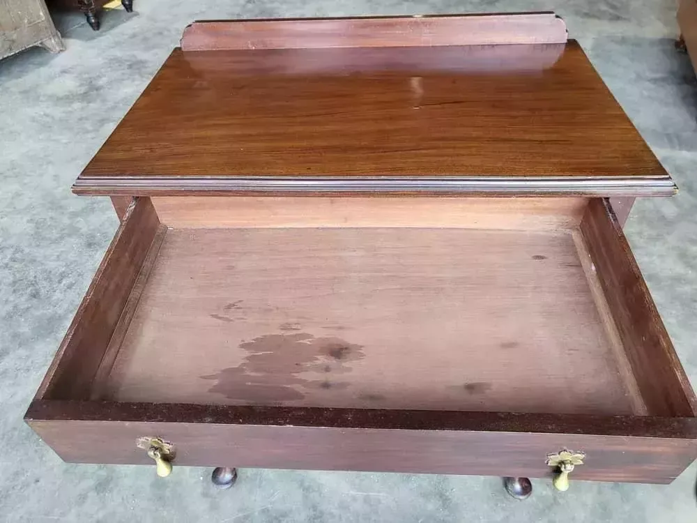Antique Mahogany Tall Cutlery Hall Table Drawer Cabriole Legs Pad Feet photo Furniture