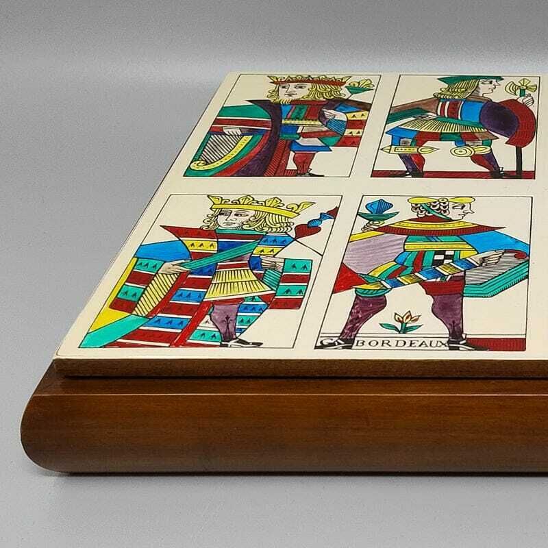 1960s Original Gorgeous Playing Cards Box By Piero Fornasetti In Excellent Condition. Made In Italy photo vintage