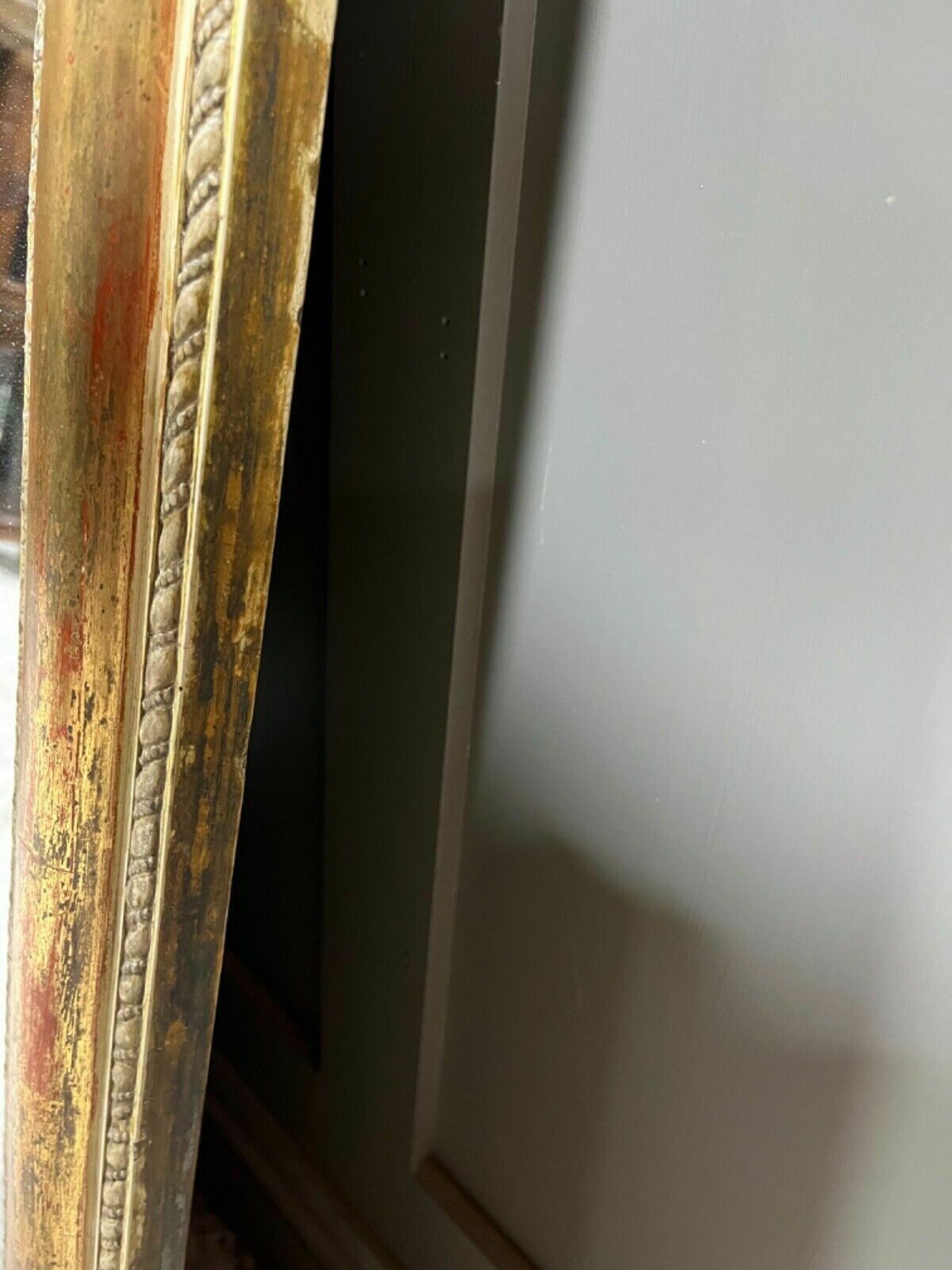 Antique Mirror French Gilded Wood Carved Frame Circa Late 1880’s photo for sale