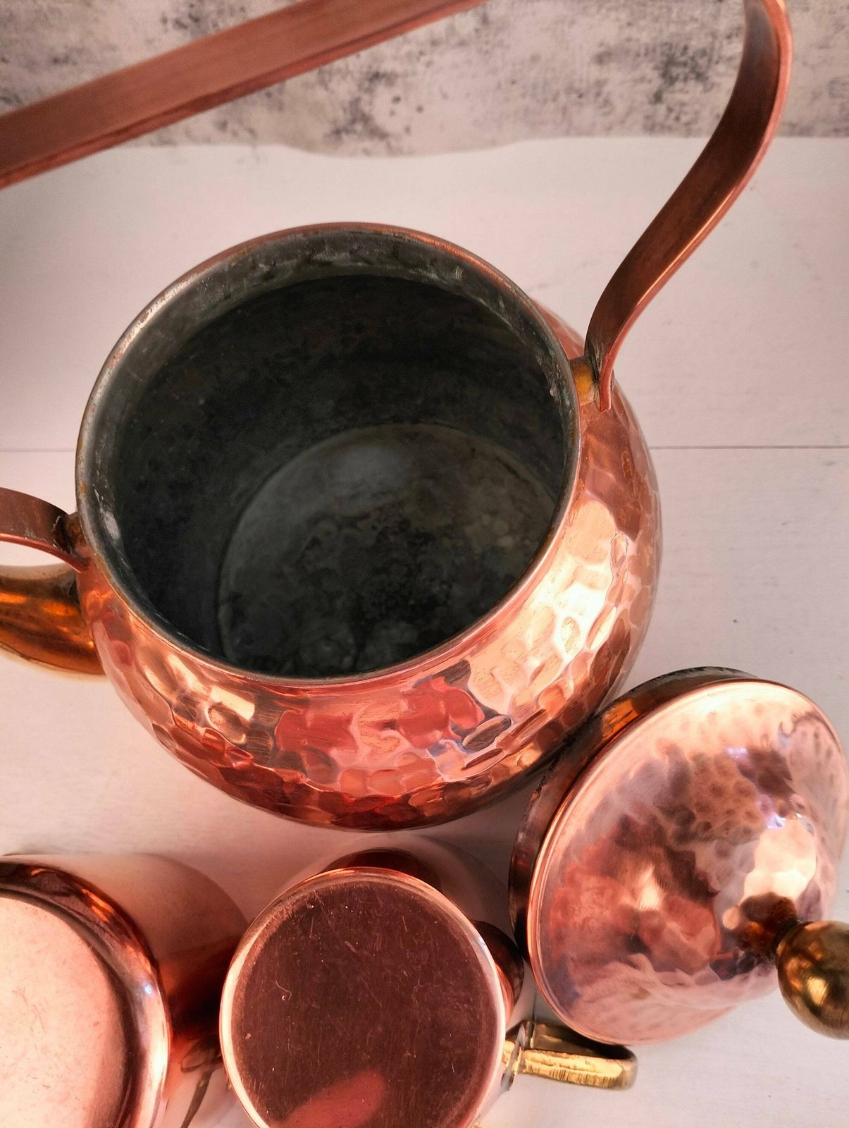 Vintage Copper Tea Set   Copper Teapot   Vintage Copper Kettle   Small French Copper Set photo 60.0