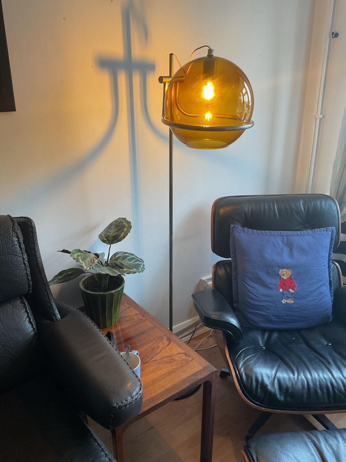 Designer Smoked Glass Floor Lamp In Mid Century Style By Házi Tibor, Hungary 70s photo 985.0