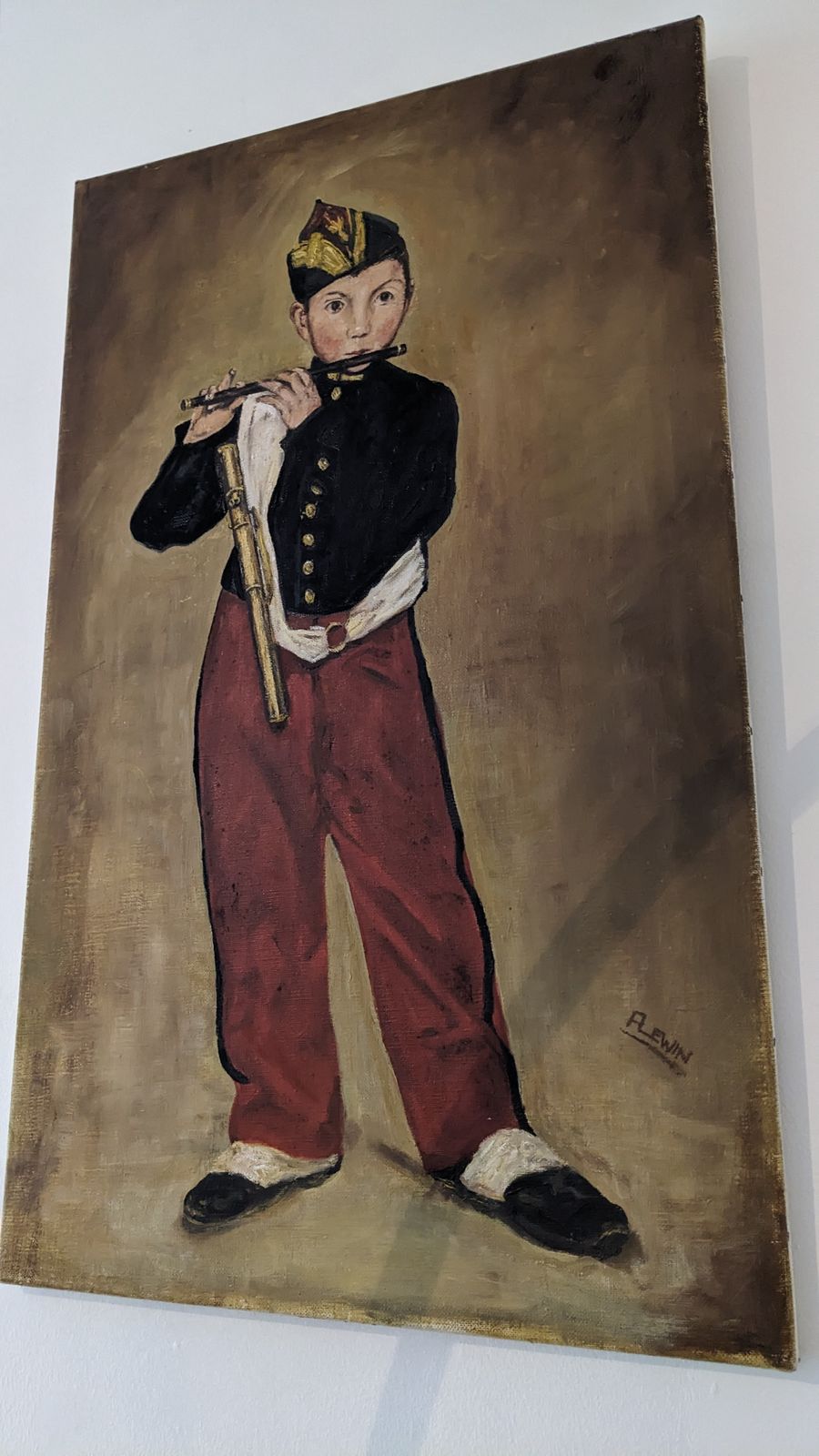 In The Manner Of Edouard Manet "The Fife" Oil On Canvas Painting