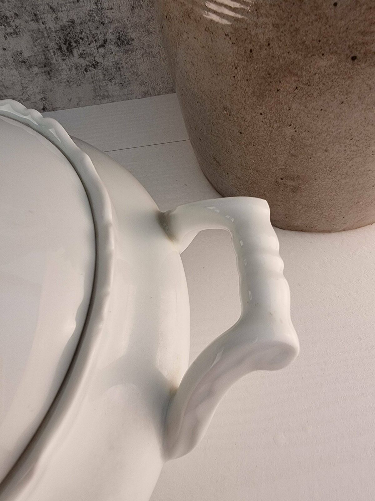 Vintage French Ironstone White Tureen, Vintage French Ironstone Serving Dish, Vintage White Tureen photo 115.0
