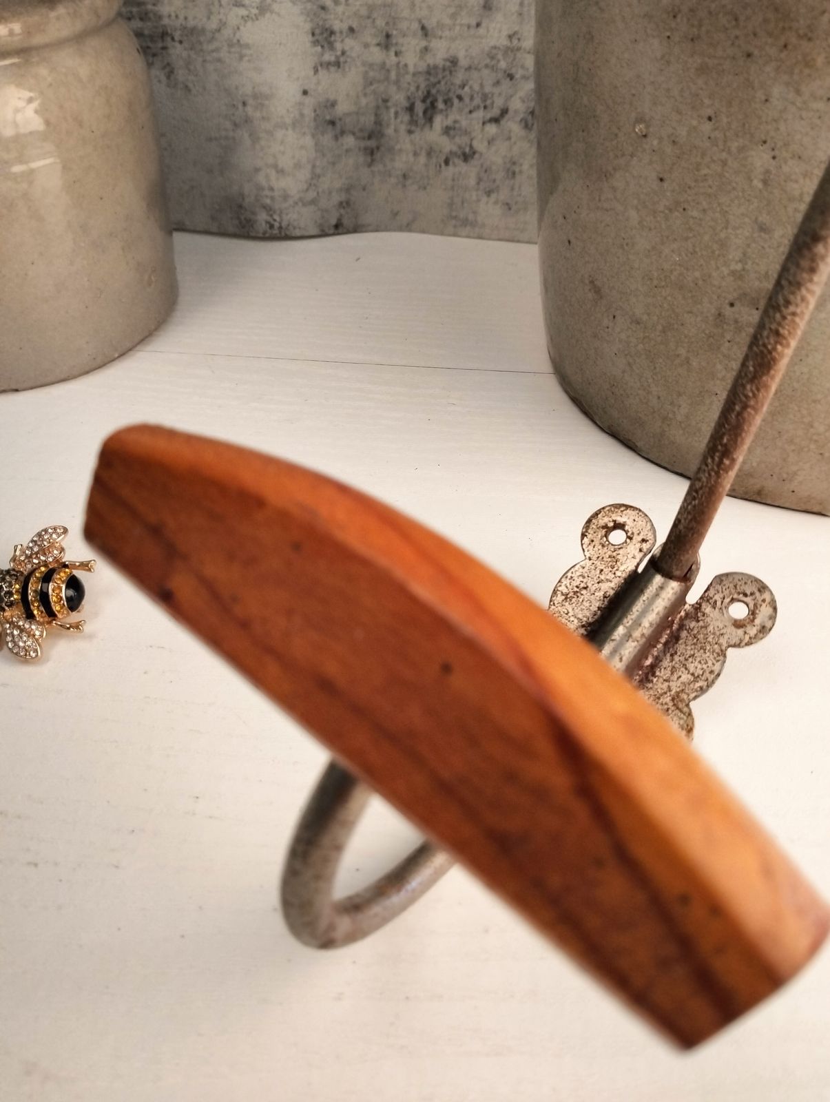French Coat Hook, Vintage Hat Hook, Antique Coat And Hat Hook, Classic Turned Wood And Metal French Coat And Hat Hook, Vintage Coat Hook photo vinterior
