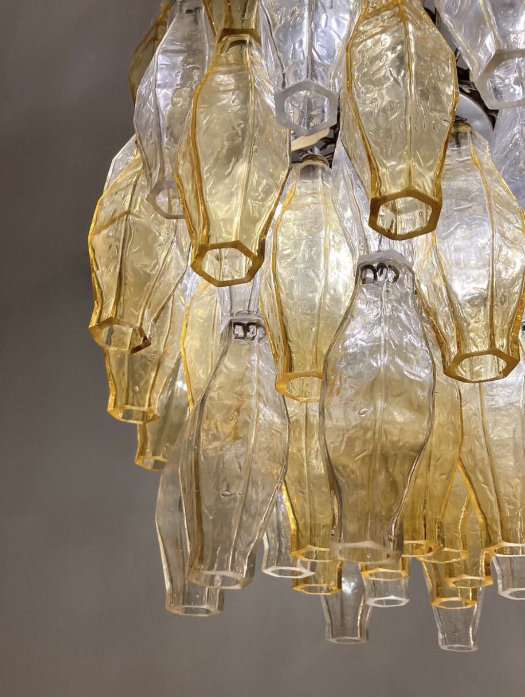 Mid Century Murano Glass Chandelier “Polyhedr” By Carlo Scarpa For Venini, Italy photo vinterior