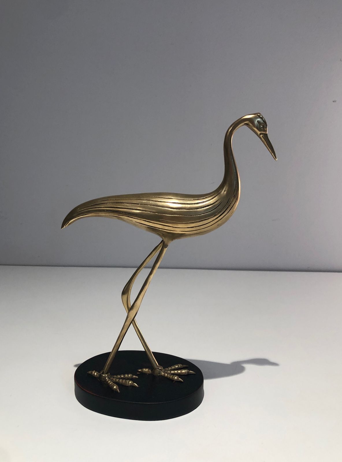 Stylized Brass Bird, 1970s, Vintage photo vinterior