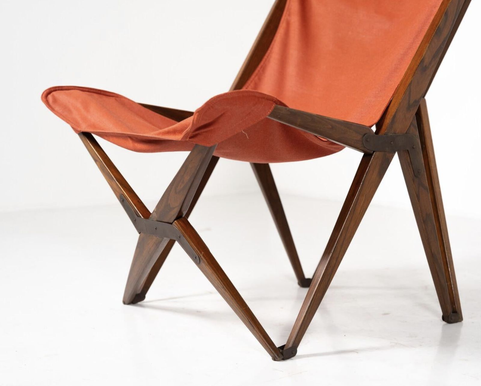 Pair Of Red Tripolina Folding Chairs By Joseph B. Fenby photo 4560.0
