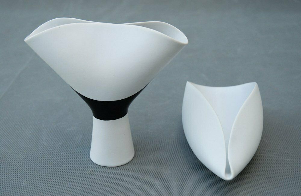 Veckla Vase & Bowl Set By Stig Lindberg For Gustavsberg, Sweden, 1950s, Set Of 2 photo for sale