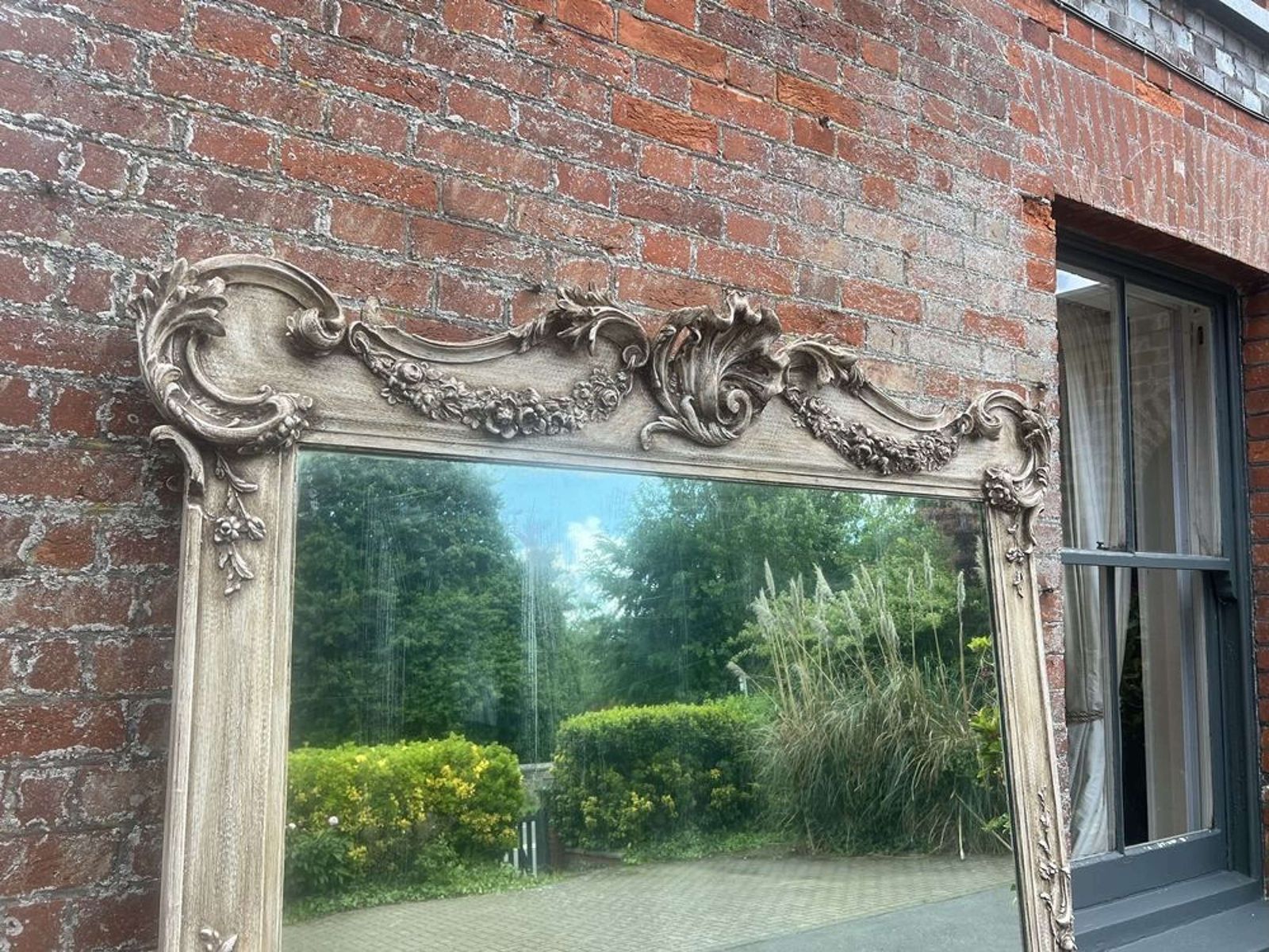 An Absolutely Stunning Large Antique French 19th C Painted Mirror photo 2995.0