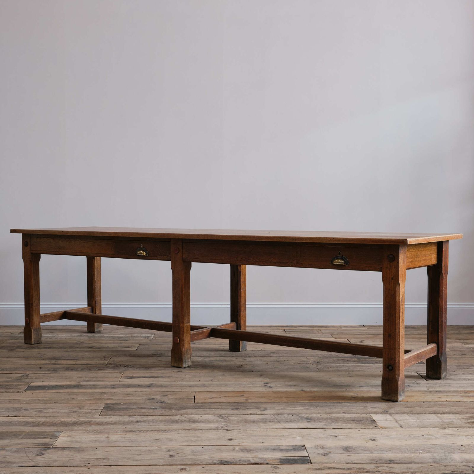 Antique Early 20th Century Oak Refectory Dining Table photo furniture