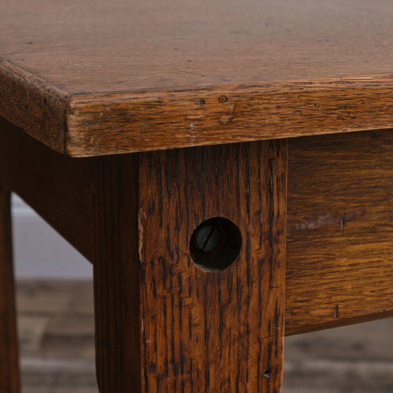 Antique Early 20th Century Oak Refectory Dining Table photo Furniture