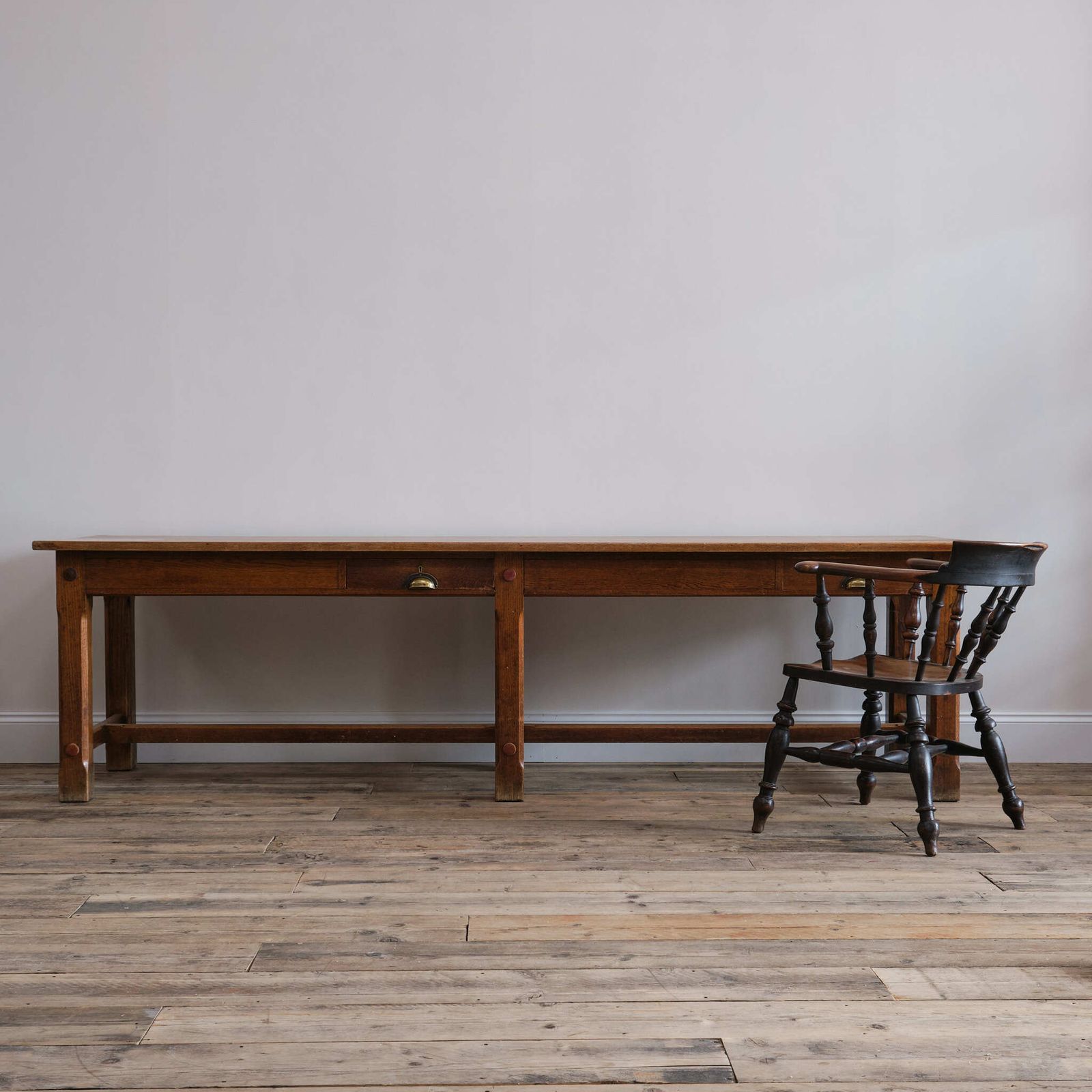 Antique Early 20th Century Oak Refectory Dining Table photo 1995.0