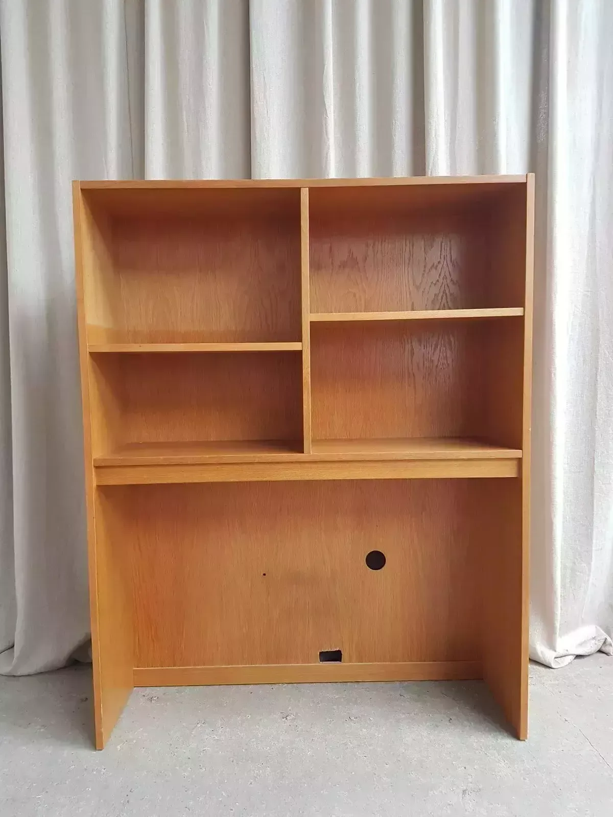 Vtg Mid Century Danish Oak Bookcase Shelving Wall Unit Retro Scandi photo vinterior