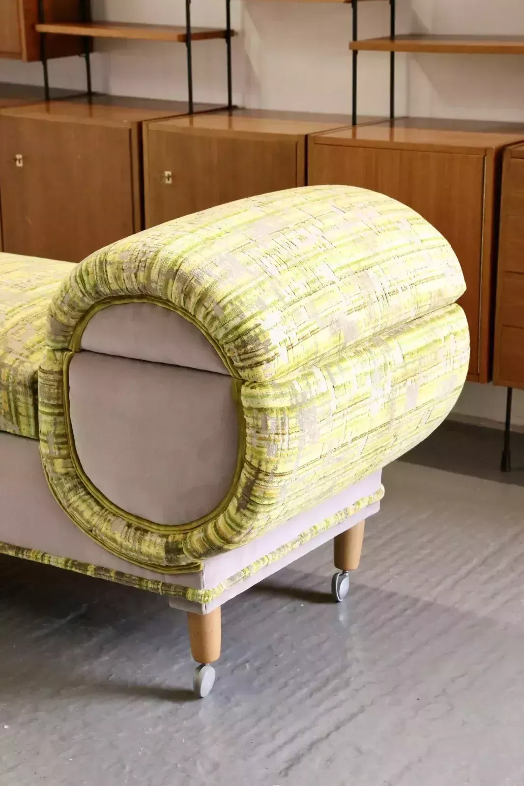 photo for sale Fine British Mid Century Daybed Ottoman With Osbourne And Little Fabric By Reylon