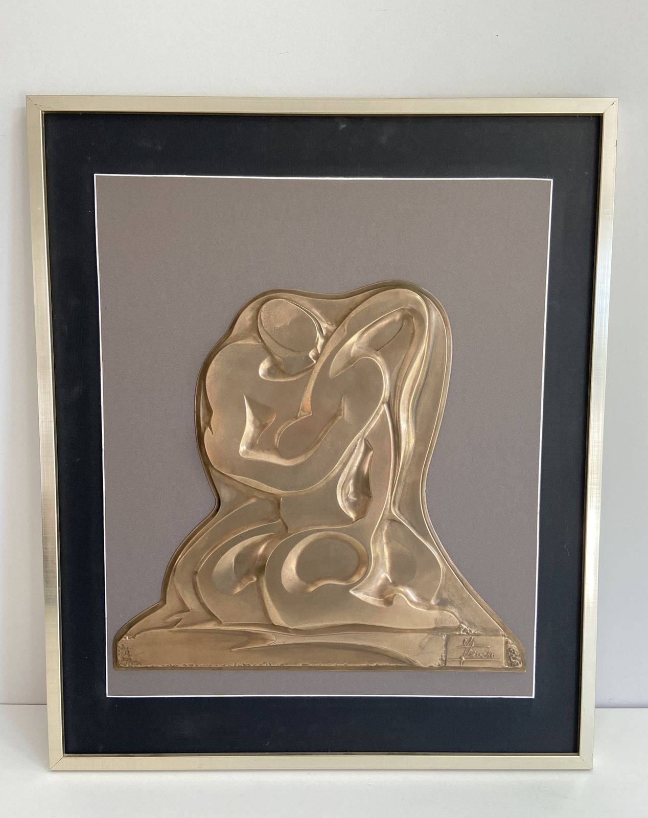 Painting Representing A Brass Sculpture. Around 1970 photo furniture