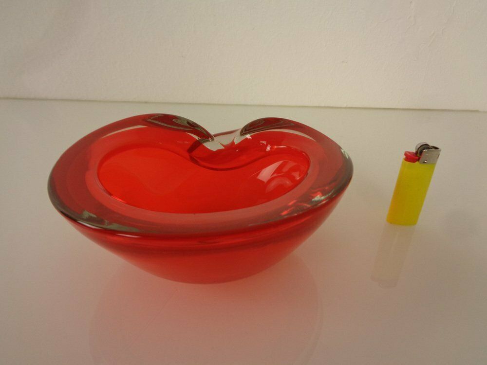 Vintage Italian Red Murano Glass Ashtray, 1960s photo vinterior