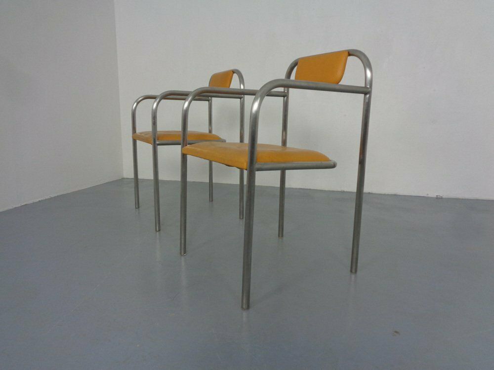 Minimalist Tubular Steel Armchairs By Thomas Wendtland, 1970s, Set Of 2 photo Furniture