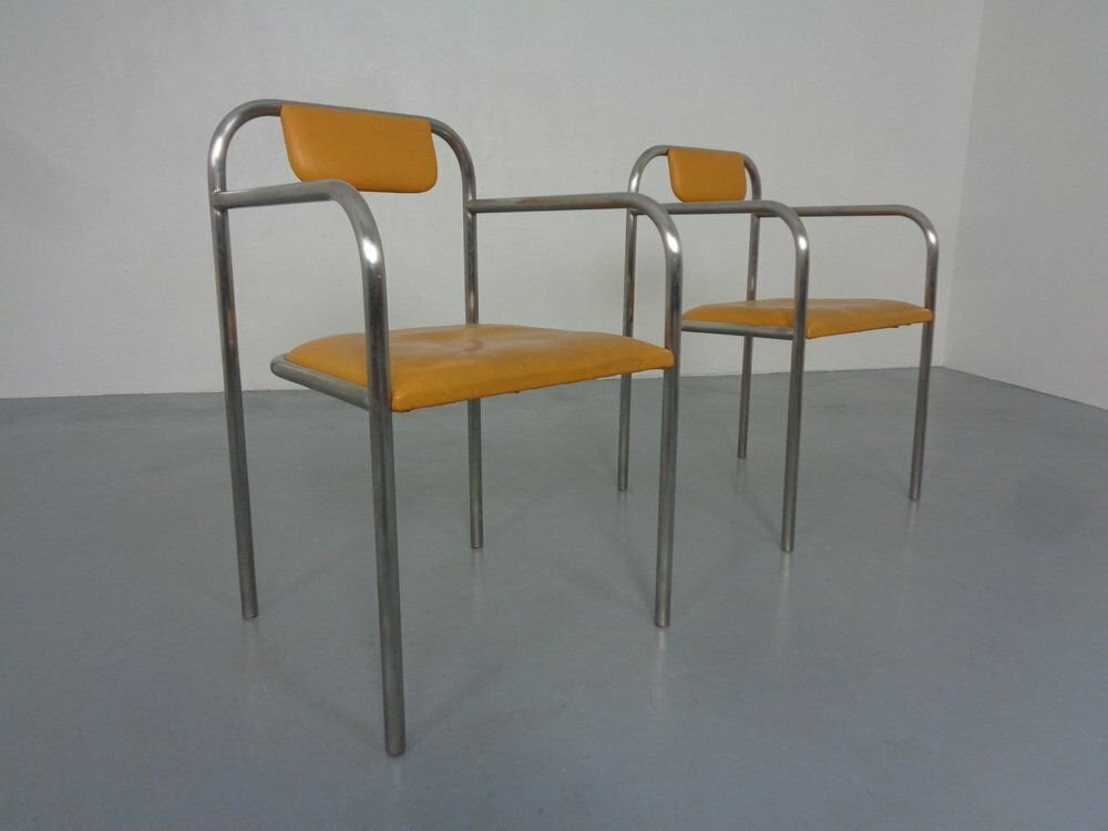 Minimalist Tubular Steel Armchairs By Thomas Wendtland, 1970s, Set Of 2 photo buy