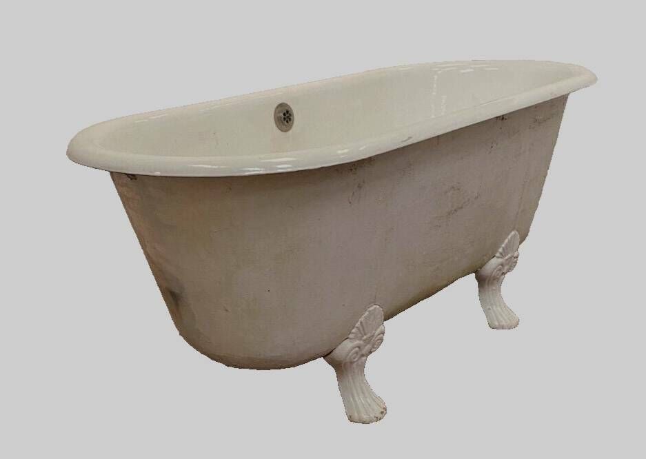 Enameled Cast Iron Bathtub With Claw Feet 20th Century photo furniture