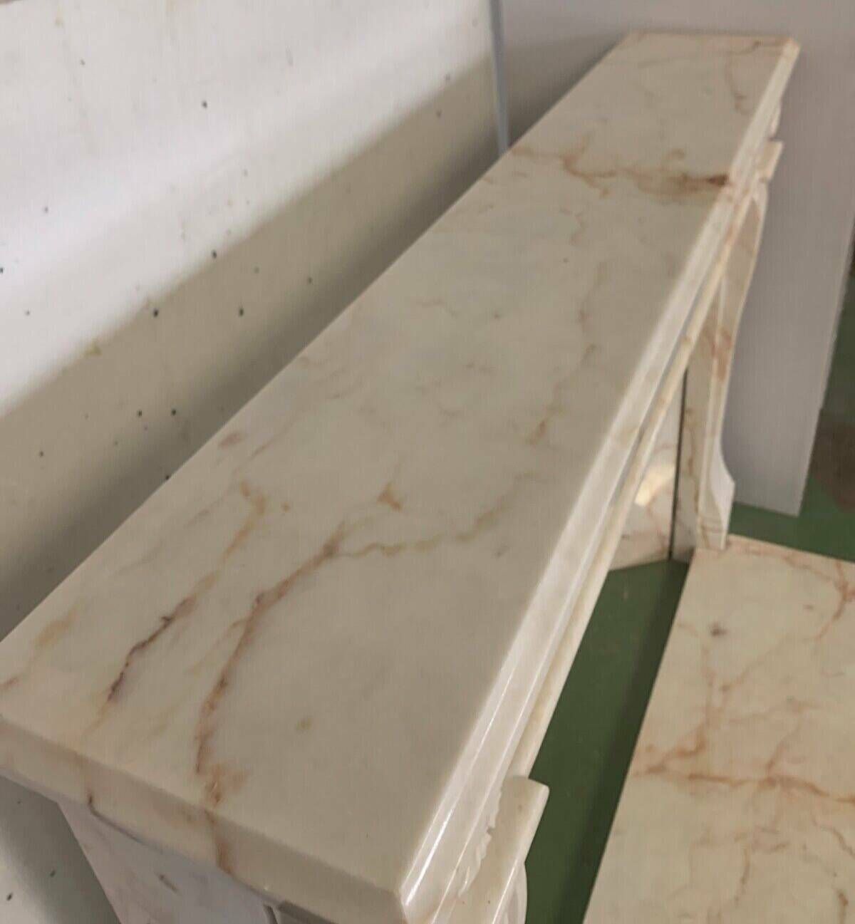 Louis XVI Style Fireplace In Pink Veined Marble XX Century photo 4726.425