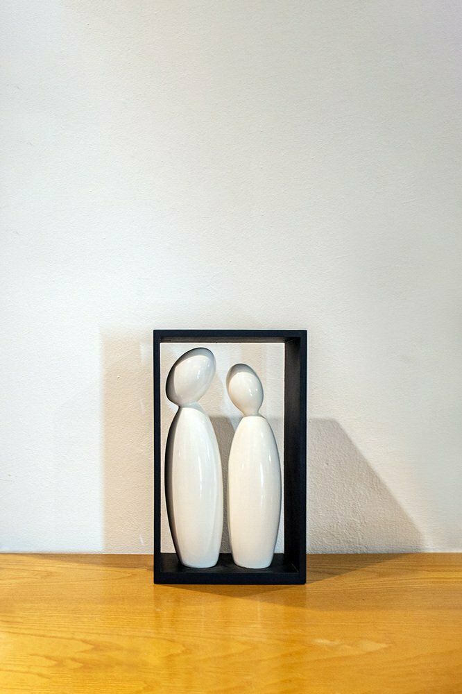 Ceramic And Wood Sculptures By P.A. Crespi, 1960s, Set Of 3 photo for sale