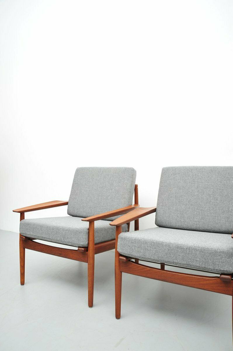 photo vintage Teak Armchairs By Arne Vodder, Set Of 2