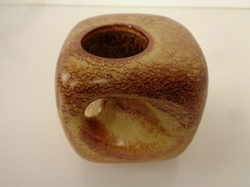 Italian Ceramic Cube Vase By Roberto Rigon For Bertoncello, 1960s photo vinterior