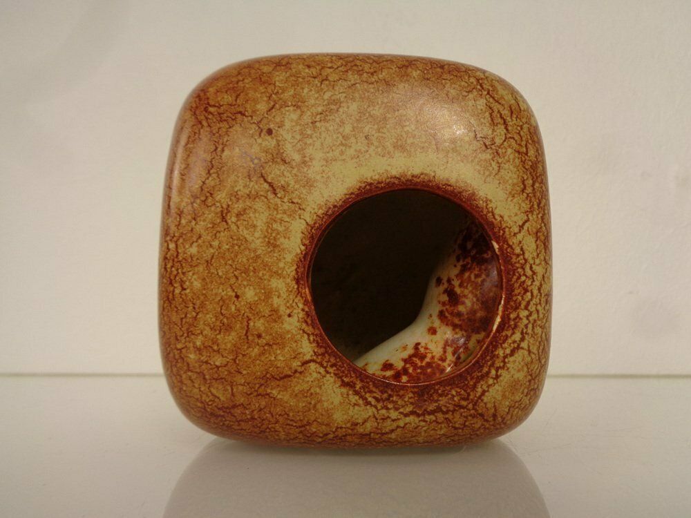 photo vinterior Italian Ceramic Cube Vase By Roberto Rigon For Bertoncello, 1960s