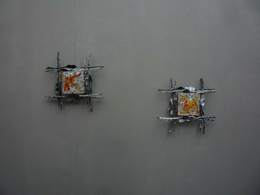 Large Brutalist Wall Lamps By Tom Ahlström & Hans Ehrlich, 1960s Set Of 2 photo for sale