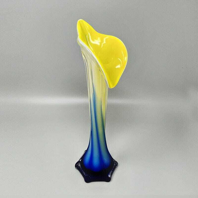 1960s Astonishing Jack In The Pulpit "Calla Lily" Vase In Murano Glass. photo for sale