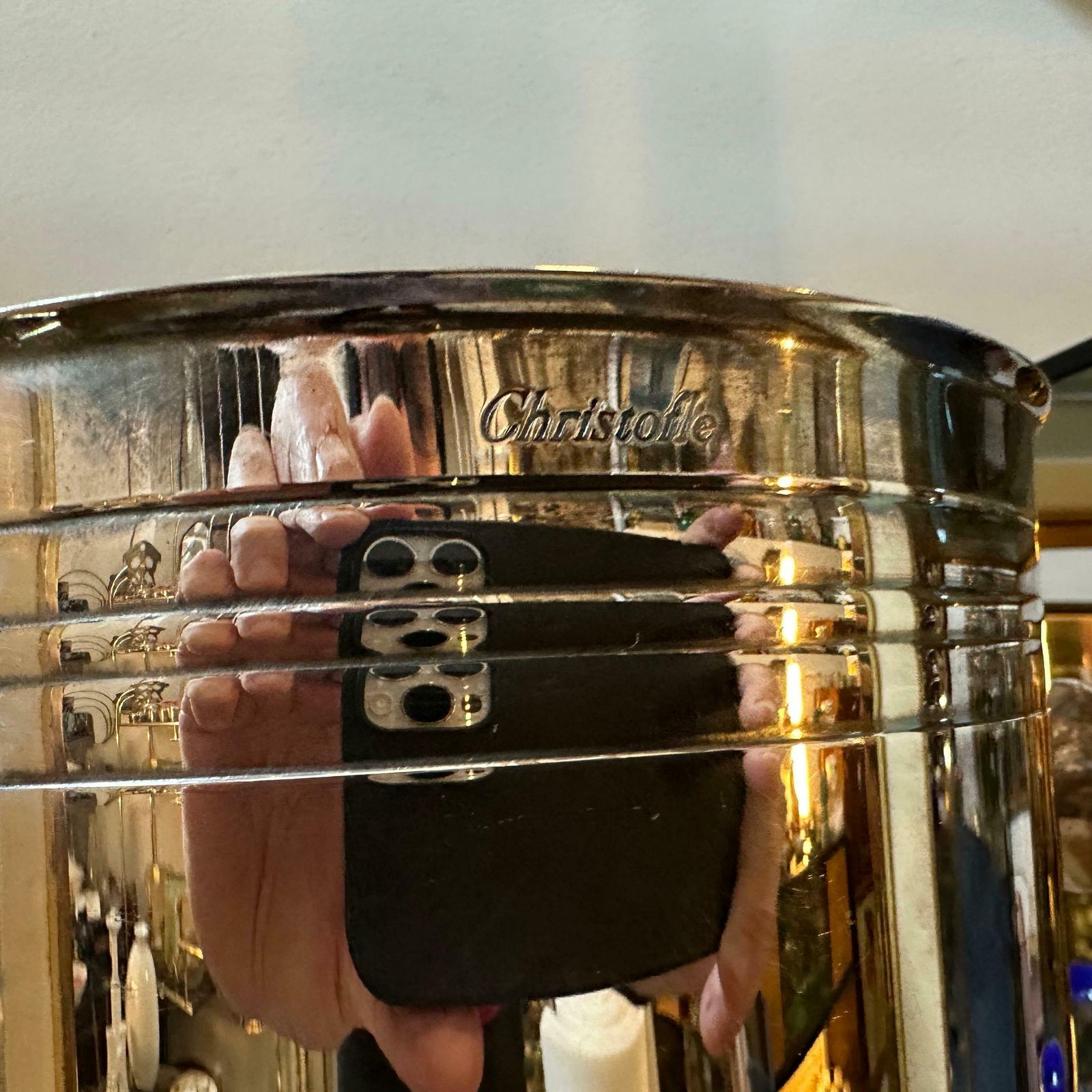 1980s Modernist Silver Plated French Wine Cooler By Christofle photo for sale