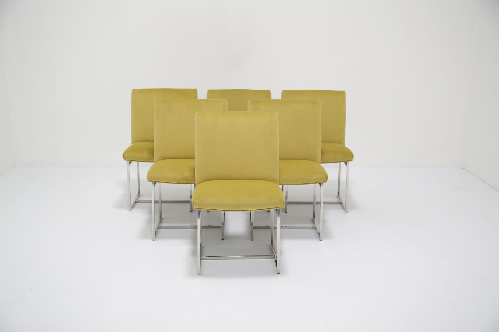 Set Of 6 Upholstered Dining Chairs, Attributed To Milo Baughman, USA, 1970s. photo Furniture