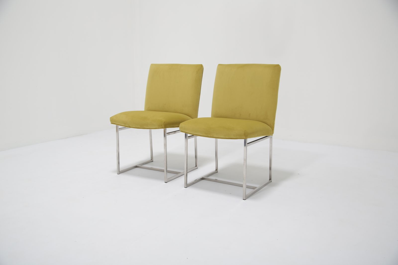 photo vinterior Set Of 6 Upholstered Dining Chairs, Attributed To Milo Baughman, USA, 1970s.