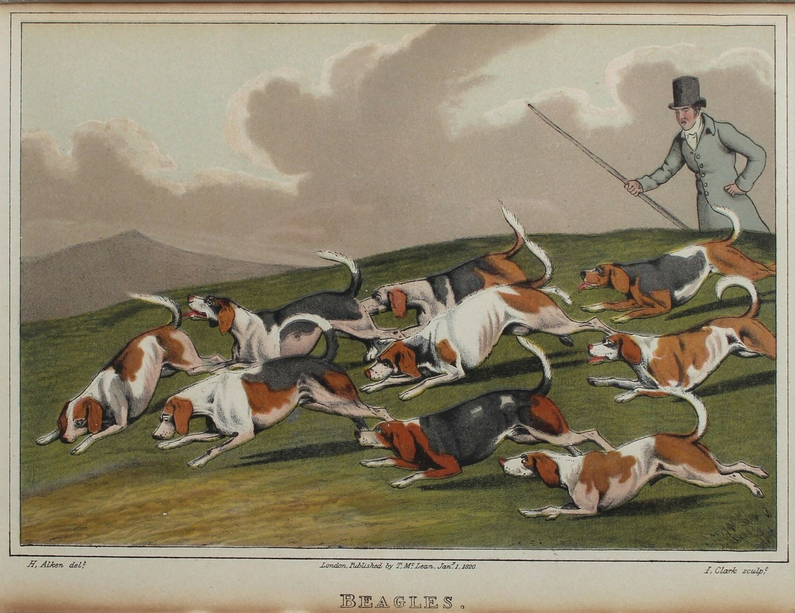 'Beagles' By John Heaviside Clark, After Henry Thomas Alken C1820 photo furniture