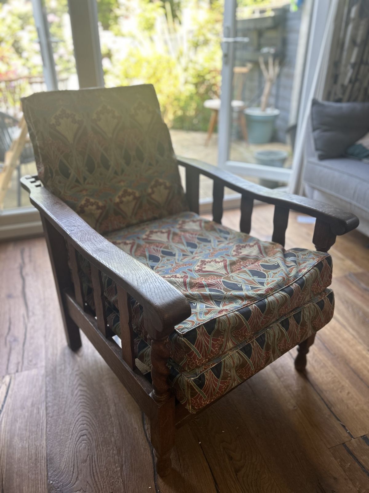 Arts And Crafts Reclining Chair With Liberty Print photo vinterior