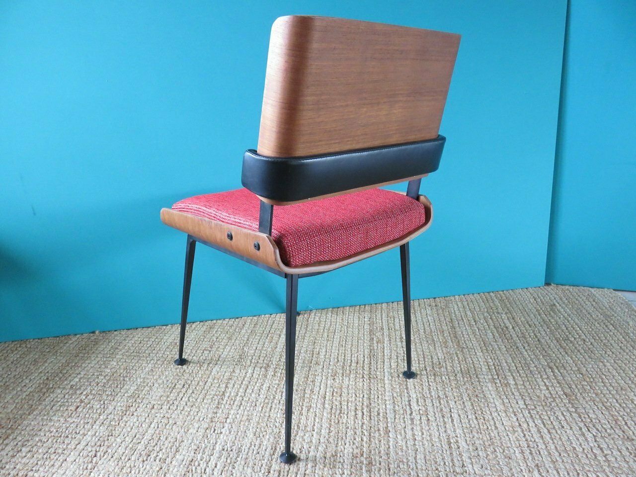 Red Fabric Chair By Alain Richard, 1970s photo for sale