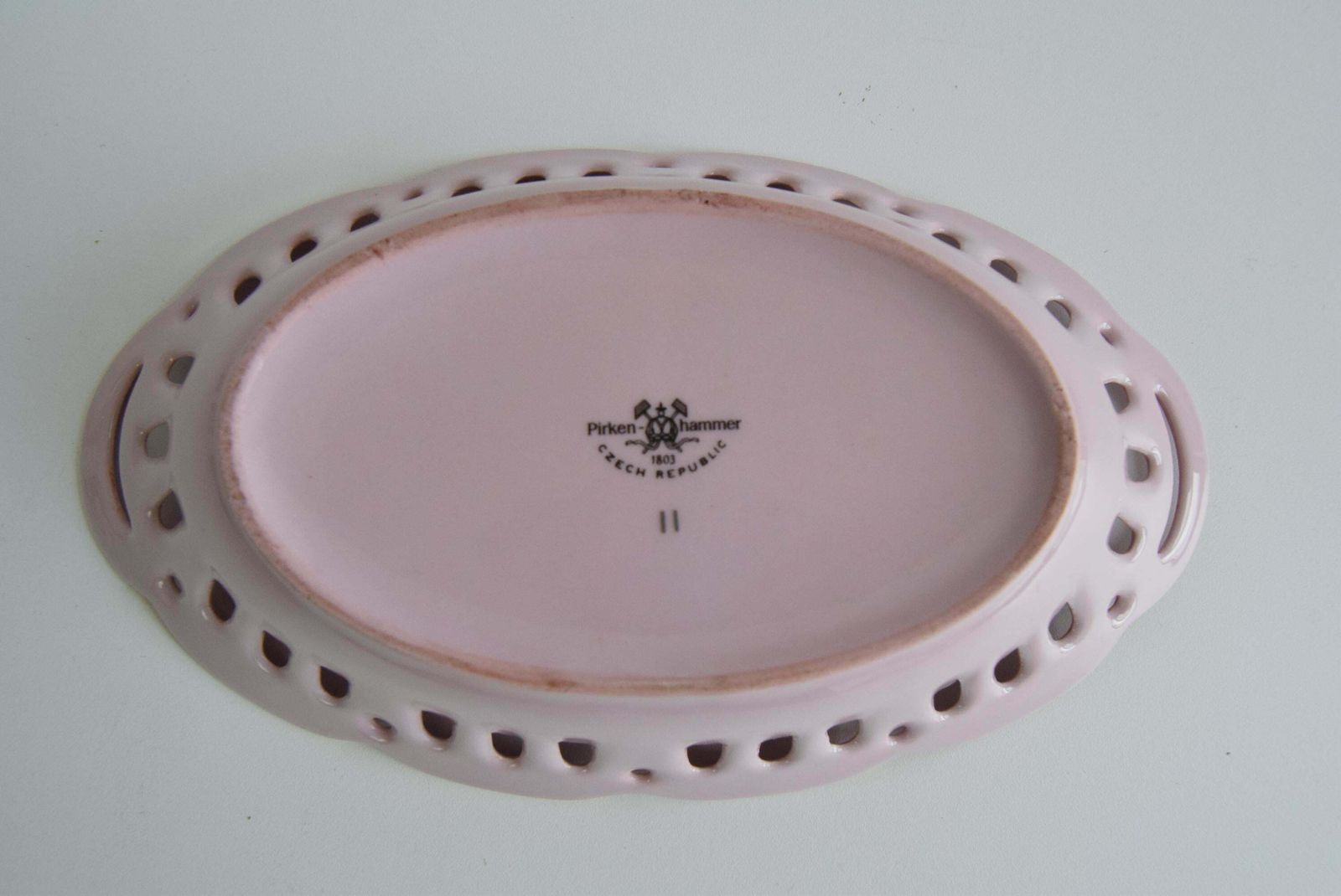 photo furniture Vintage Pirken Hammer 1803 Bowl, Pink Porcelain Czechoslovakia, Circa 1980's.