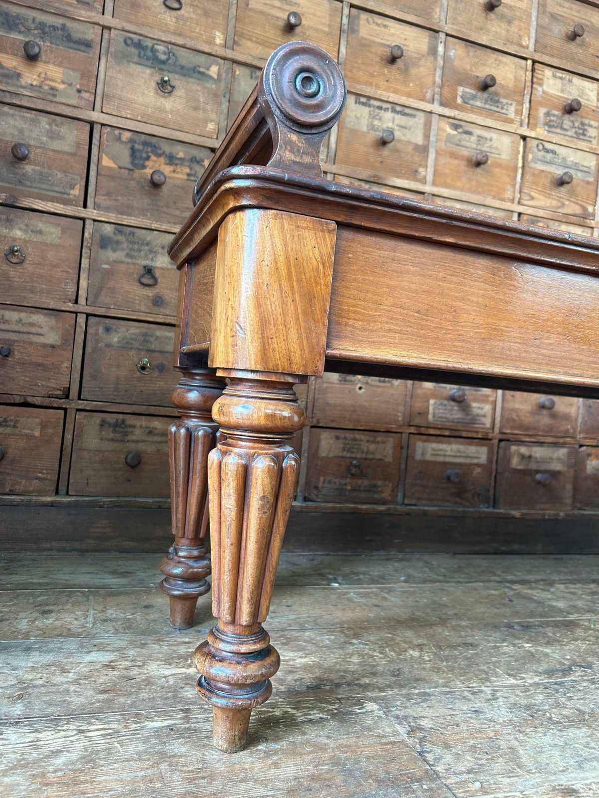 photo for sale William Lv Mahogany Hall Bench In The Manner Of Gillows