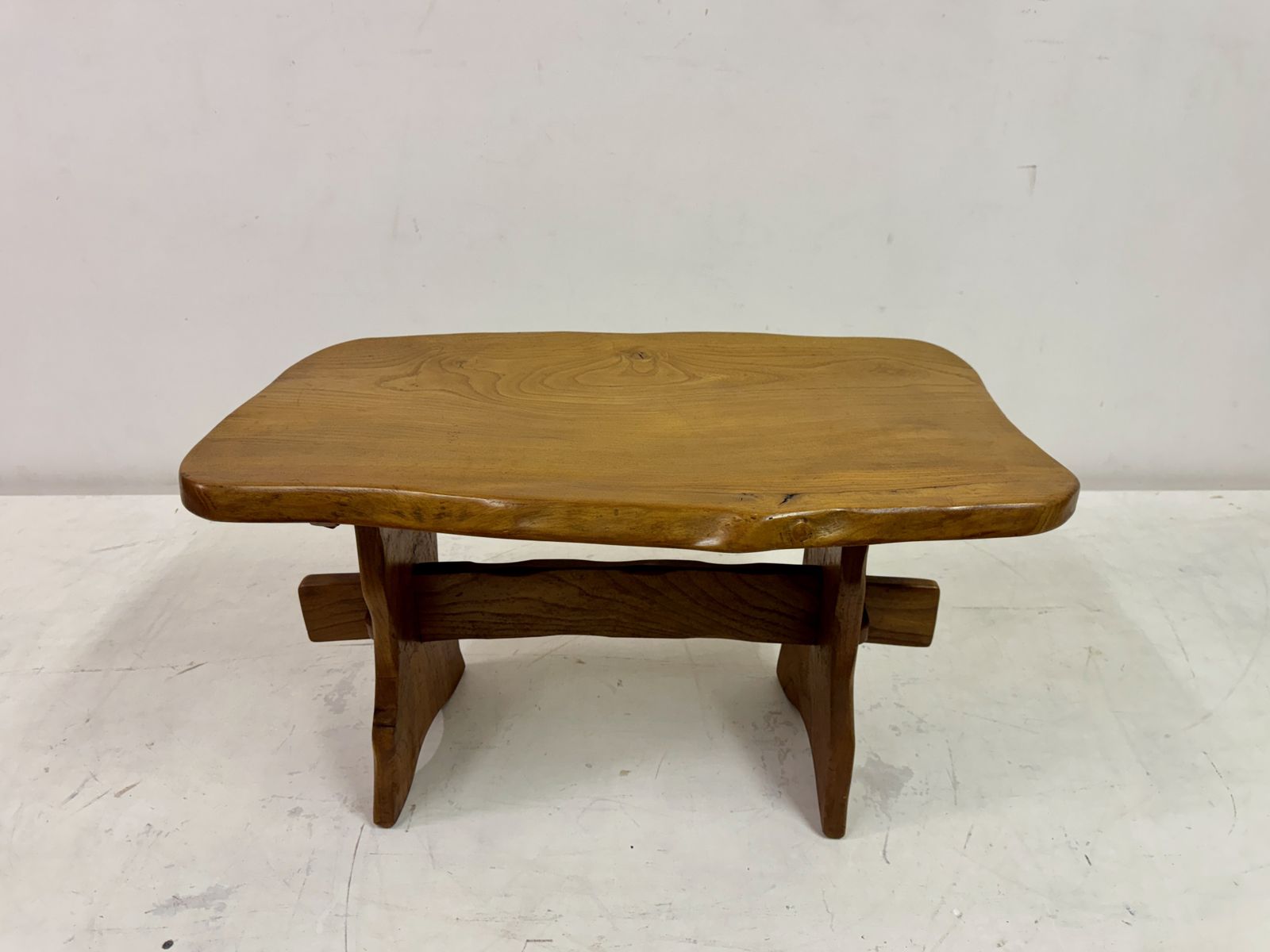 Mid Century Elm Side Table photo vintage