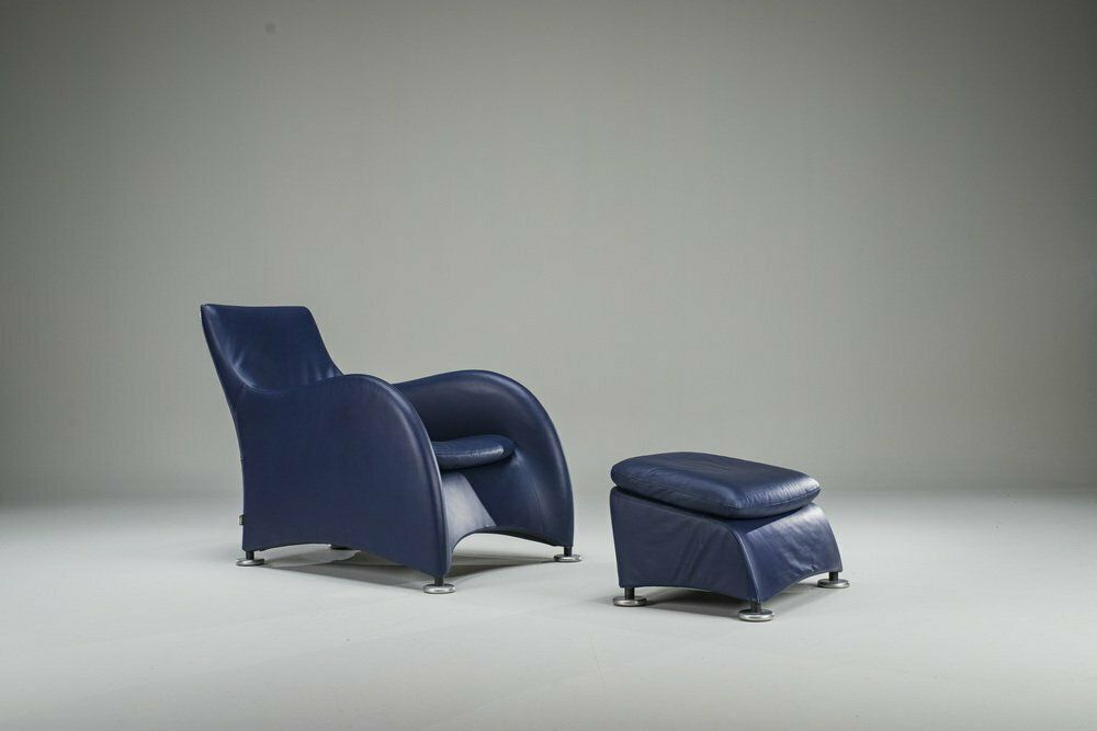Loge Armchair & Footstool By Gerard Van Den Berg For Montis, 1990s, Set Of 2