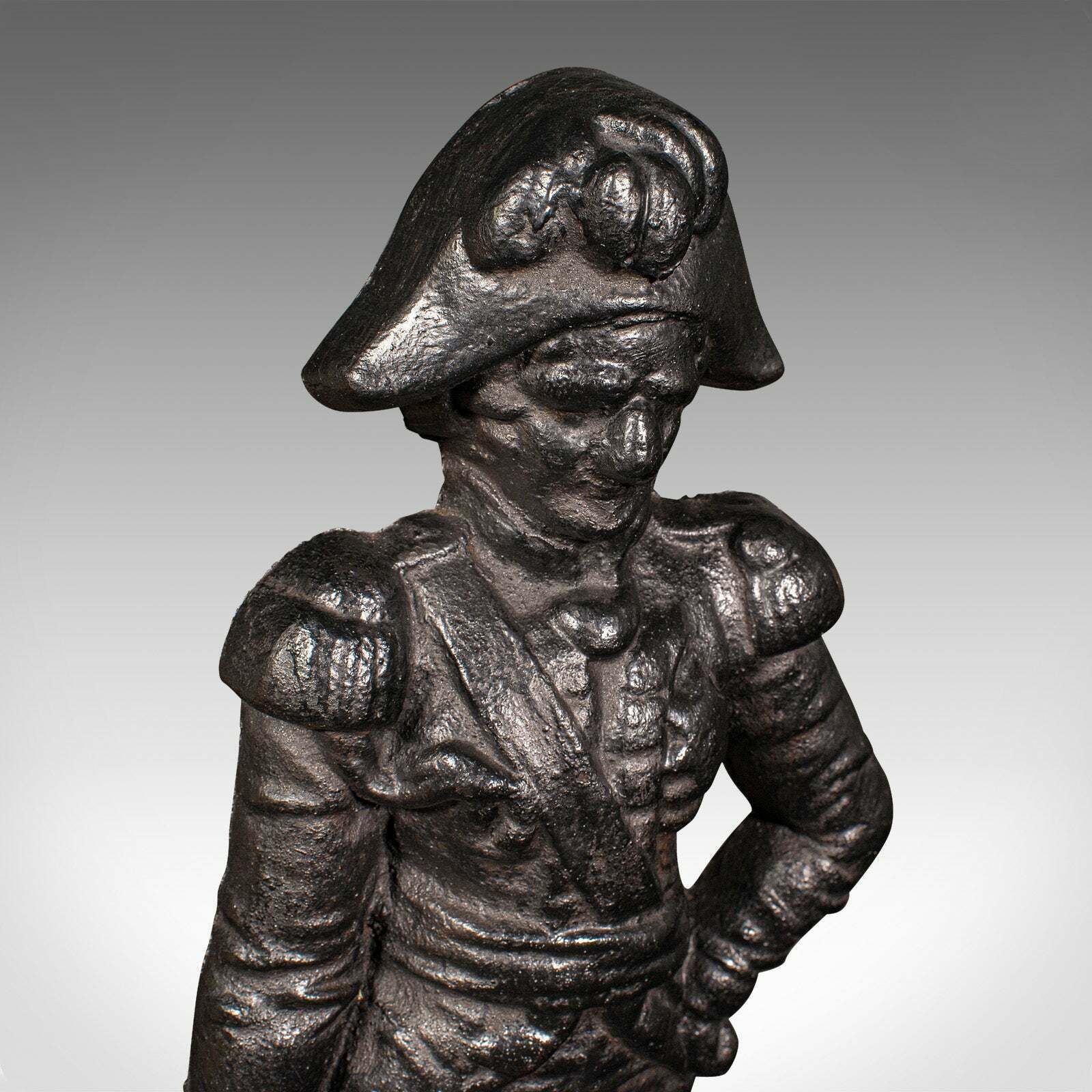 Antique Figural Doorstop, English, Cast Iron, Lord Nelson Door Keeper, Regency photo buy