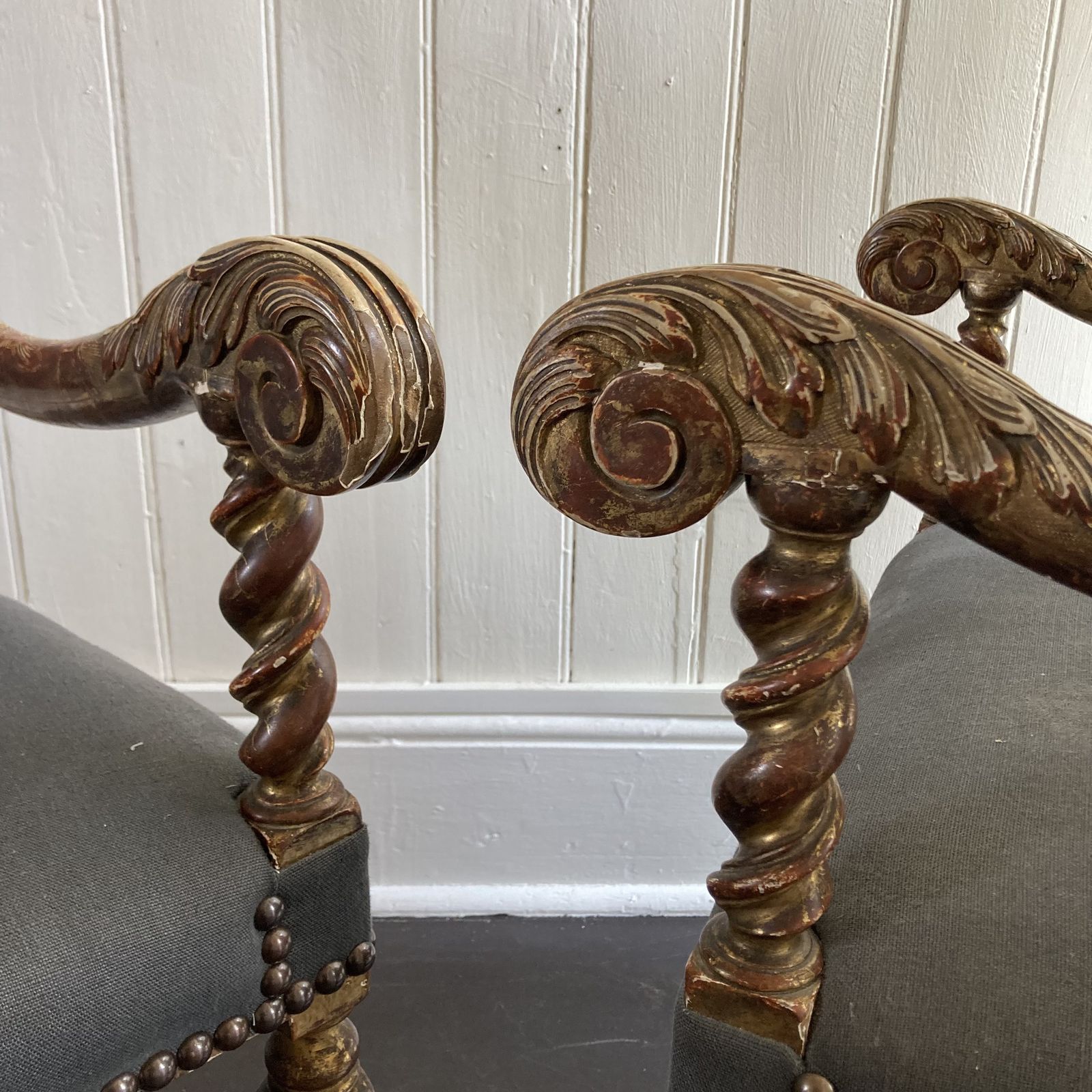 Pair Of Tall Baroque Style Armchairs photo 1500.0