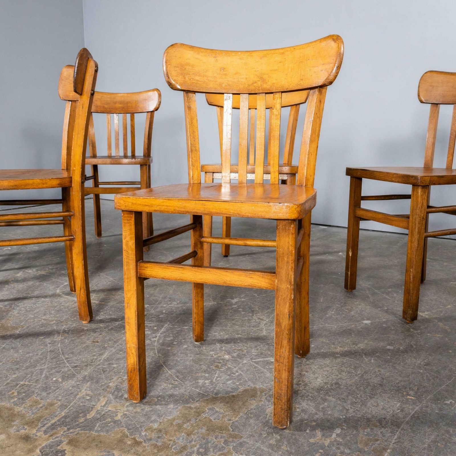 1950’s Luterma Honey Oak Bentwood Grill Back Dining Chair photo 174.0