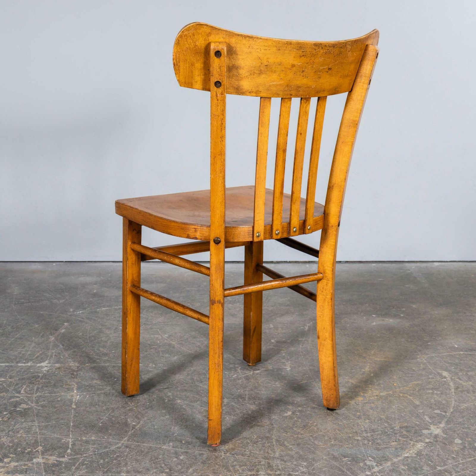 1950’s Luterma Honey Oak Bentwood Grill Back Dining Chair photo vintage